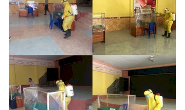 Cegah-Penularan-Covid-19-di-Lingkungan-Kerja,-Polres-Sikka-Laksanakan-Penyemprotan-Disinfektan