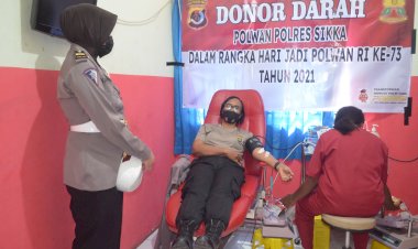 Sambut-Hari-Jadi-Polwan-Ke-73,-Polwan-Polres-Sikka-Adakan-Donor-Darah