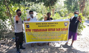 Cegah-Karhutla,-Polsek-Nelle-Sosialisasi-Larangan-Karhutla-Kepada-Masyarakat-Gunakan-Spanduk