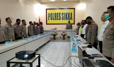Tingkatkan-Kinerja-Satker,-Polres-Sikka-Gelar-Anev-Bulanan