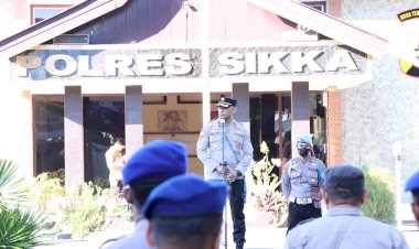 Pimpin-Apel-Pagi,-Kapolres-Sikka-Tegaskan-Hal-Ini-Kepada-Seluruh-Personil
