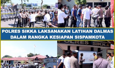 Siapkan-Sispamkota-Jelang-Pemilu-2024,-Polres-Sikka-Laksanakan-Latihan-Dalmas