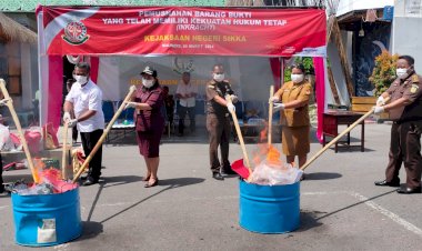 Kasat-Tahti-Polres-Sikka-Ikuti-Acara-Pemusnahan-Barang-Bukti-bersama-Kejaksaan-Negeri-Sikka