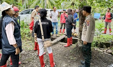 Kali-Nangangete-Meluap-Akibat-Curah-Hujan-Tinggi:-Personil-Polsubsektor-Nebe-Terus-Lakukan-Pemantauan
