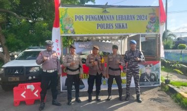 Pos-Pengamanan-Patung-Selamat-Datang,-Polres-Sikka:-Antisipasi-Kepadatan-Lalu-Lintas-dan-Ciptakan-Kondisi-Kamtibmas-yang-Aman