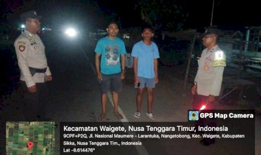 JAMIN-SITKAMTIBMAS-AMAN-TERKENDALI,-PIKET-SPKT-II-POLSEK-WAIGETE-LAKSANAKAN-PATROLI