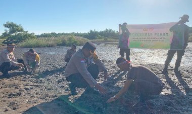 Kapolres-Sikka-bersama-Anggota-Tanam-Pohon-Mangrove-di-Hari-Bhayangkara-ke-78