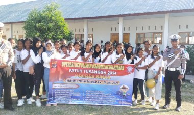 Operasi-Patuh-2024,-Unit-Kamsel-Berikan-Himbauan-Kamseltibcarlantas-pada-siswa-SMPN-Alok