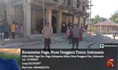 Piket-Jaga-SPKT-Regu-I-Polsek-Paga-Gelar-Patroli-Tempat-Ibadah,-Pastikan-Situasi-Aman-dan-Kondusif