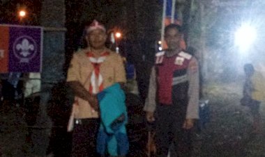 KANIT-SAMAPTA-POLSEK-KEWAPANTE-LAKSANAKAN-PATROLI-DI-LOKASI-GIAT--PRAMUKA-SMP-NEGERI-1-KEWAPANTE