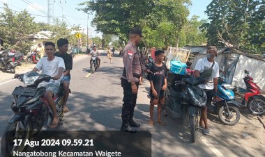 POLSEK-WAIGETE-RUTIN-LAKSANAKAN-PATROLI-DAN-SAMBANG