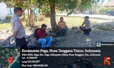 Polsek-Paga-Lakukan-Patroli-dan-Operasi-Yustisi-di-Desa-Lowolabo,-Kabupaten-Sikka