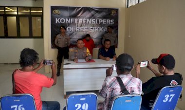Polres-Sikka-Gelar-Konferensi-Pers-Terkait-Pengungkapan-Kasus-TPPO-di-Pelabuhan-L.-Say-Maumere