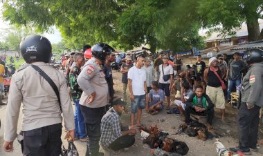 Polsek-Kewapante-Gagalkan-Judi-Sabung-Ayam-di-Pasar-Wairkoja,-Pelaku-Kabur-saat-Penggerebekan