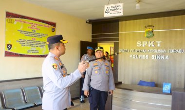 Pastikan-Kesiapan-Personel-dan-Fasilitas,-Kapolres-Sikka-Tinjau-SPKT-Polres-Sikka