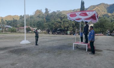 SENJA-MERAH-PUTIH-DI-MEGO-:-UPACARA-PENURUNAN--BENDERA-MERAH-PUTIH--TINGKAT-KEC.MEGO,-KAB.SIKKA