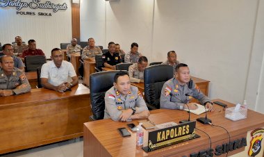 Penguatan-Pengendalian-Kinerja,-Polres-Sikka-Polda-NTT--Hadiri-Zoom-Meeting-Bersama-Itwasum-Polri