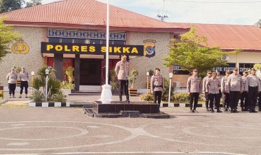 Bangkitkan-Semangat-Awal-Pekan,-Kapolres-Sikka-Ajak-Personel-Jaga-Disiplin-dan-Kamtibmas