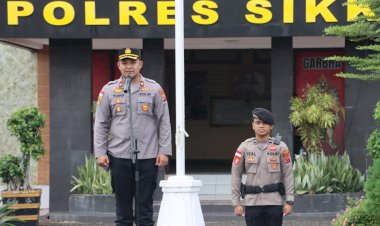 Tegas-dan-Humanis,-Wakapolres-Sikka-Tekankan-Profesionalisme-dan-Larangan-Judi-Online-dalam-Apel-Jam-Pimpinan