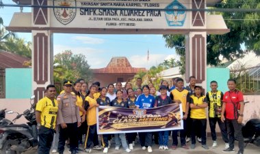 “Polsek-Paga-Polres-Sikka-Kawal-Ketat-Class-Meeting-SMAK-Alvarez,-Drum-Band-Meriahkan-Jalur-Trans-Maumere–Ende”