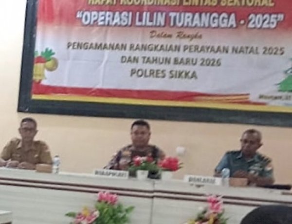 Jelang Nataru, Polres Sikka Polda NTT Gelar Rakor Lintas Sektoral Operasi Lilin Turangga 2025