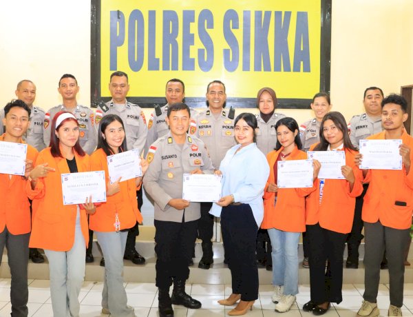 Tuntas Magang di Tiga Fungsi, Mahasiswa UNIPA Resmi Dilepas Polres Sikka Polda NTT