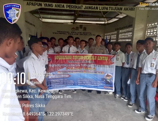 Bangun Generasi Pelopor Keselamatan, Satlantas Polres Sikka Polda NTT Sosialisasikan Operasi Turangga 2026