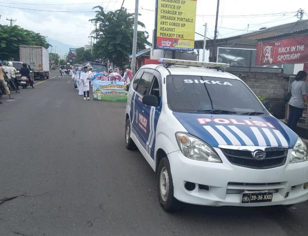 Langkah Kecil Penuh Makna, Satlantas Polres Sikka Polda NTT Kawal Pawai Ramadhan Pelajar Waioti