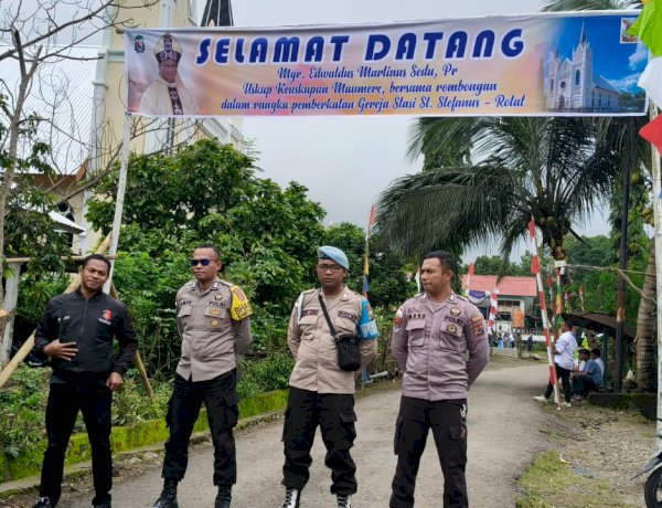 Di Bawah Pengamanan Polsek Nita - Polres Sikka, Peresmian Gereja St. Stefanus Rotat Berlangsung Khidmat dan Kondusif