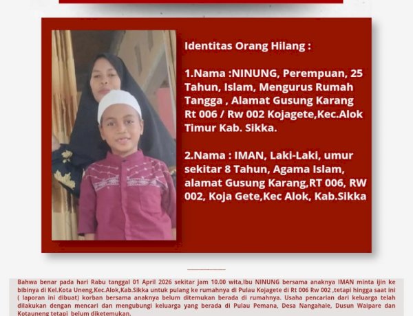 Laporan Orang Hilang Masuk ke Polsek Alok Polres Sikka, Upaya Pencarian Terus Dilakukan