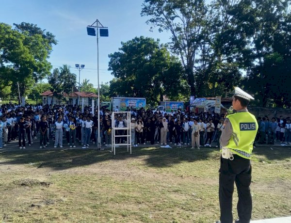 Gerak Cepat Sat Lantas Polres Sikka, Edukasi Kamseltibcarlantas Menyasar Pelajar Maumere
