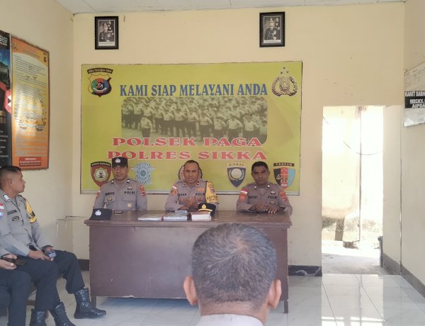 Kapolsek Paga Tekankan Penguatan Kualitas Kinerja dan Optimalisasi Pelayanan Publik dalam Anev Rutin