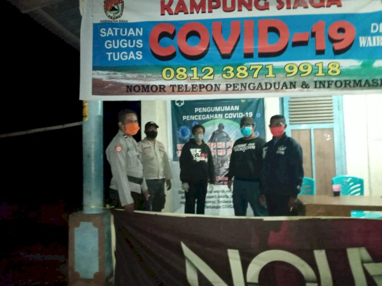 Cek Posko Siaga Covid-19, Bhabinkamtibmas Desa Egon Sambangi Desa Binaan