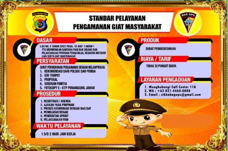 STANDAR PELAYANAN PENGAMANAN OLEH BAG OPS POLRES SIKKA