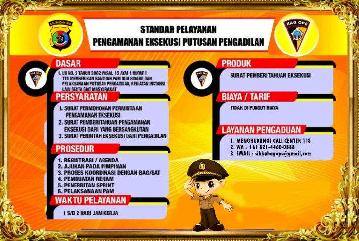 STANDAR PELAYANAN PENGAMANAN OLEH BAG OPS POLRES SIKKA