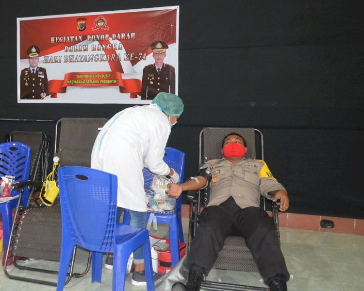 Polres Sikka Gelar Kegiatan Donor Darah Dalam Rangka Hari Bhayangkara Ke-74