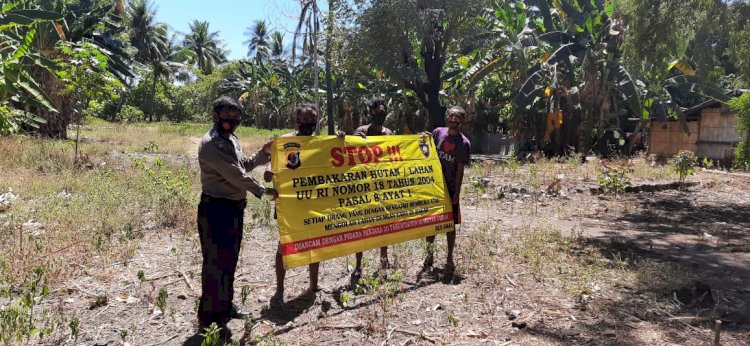 Sambangi Dusun Kampung Baru, Bripka Rio Ajak Masyarakat Untuk Tidak Membakar Hutan