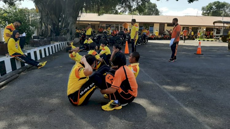 Polres Sikka Laksanakan Tes Kesamaptaan Jasmani Berkala