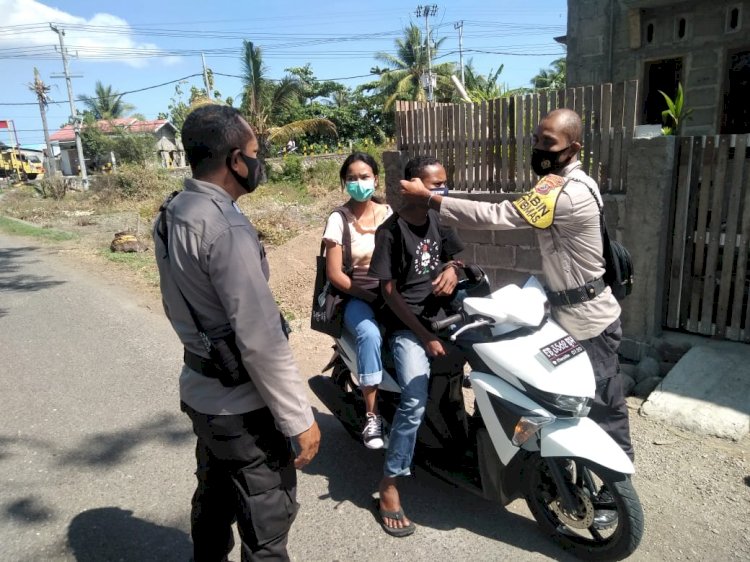 Personil Polsek Kewapante Melaksanakan Giat Operasi Yustisi Guna Peningkatan Disiplin Protokol Kesehatan