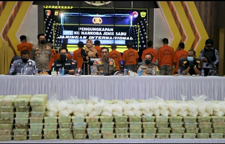 Polda Aceh Ungkap Kasus Narkotika Jaringan Internasional Seberat 353 Kg