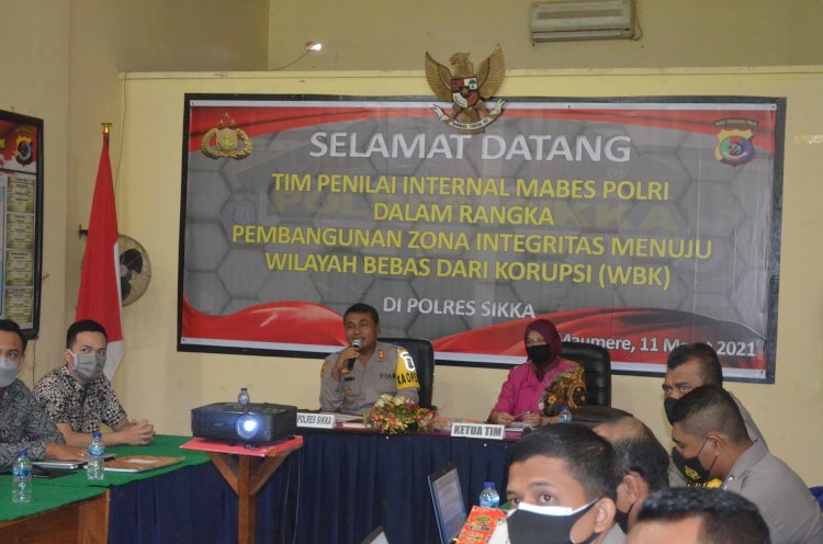 Menuju Zona Integritas WBK Dan WBBM Tahun 2021, Polres Sikka Terima Kunjungan Tim Penilai Internal Mabes Polri