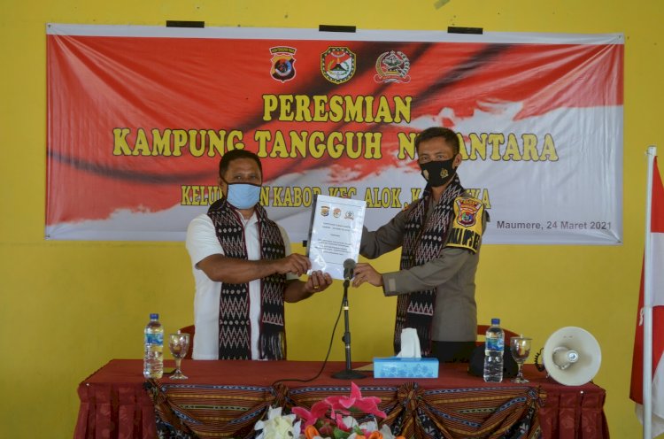 Polres Sikka Resmikan 6 Kampung Tangguh Nusantara Selama Bulan Maret 2021