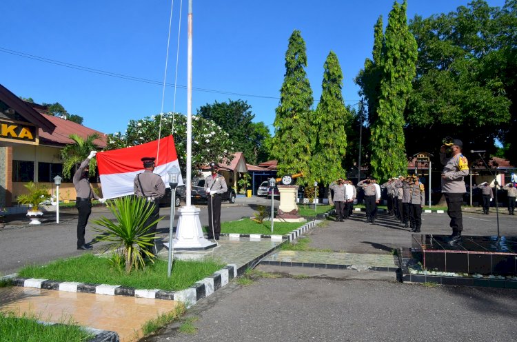 Pimpin Upacara Hari Kesadaran Nasional, Kapolres : Mari Bersama Kita Dukung Program Kerja 100 Hari Kapolri