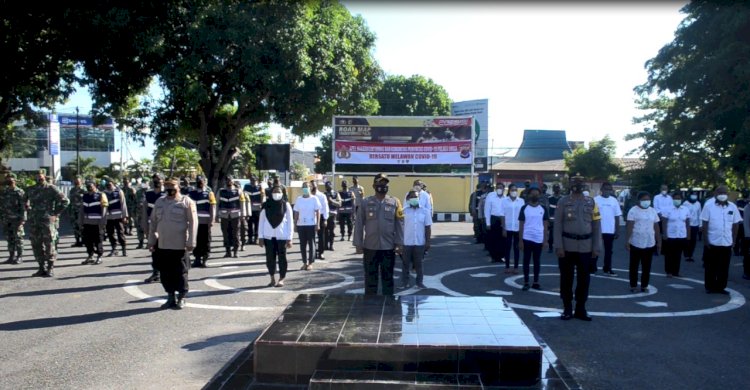 Apel Bhabinkamtibmas dan Komunitas Penyintas Covid-19, Kapolres Sikka Bacakanan Amanat Kapolda NTT