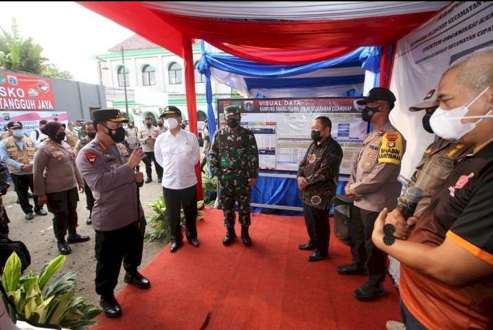 Berkunjung ke Kelurahan Cilangkap, Panglima dan Kapolri Apresiasi Peran 4 Pilar Tekan Kasus Corona