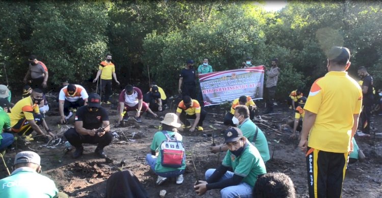 Peduli Lingkungan, Polres Sikka Lakukan Penanaman Mangrove Sambut Hari Bhayangkara ke-75