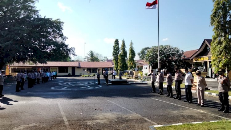 Pimpin Apel Pagi, Kapolres : Tetap Semangat dan Jaga Kesehatan