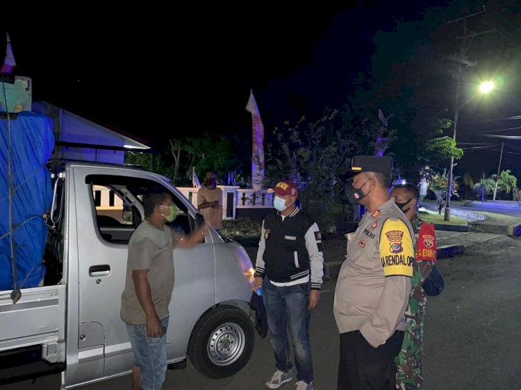 Polres Sikka Gelar Patroli Gabungan Pembatasan Mobilitas PPKM Level 4