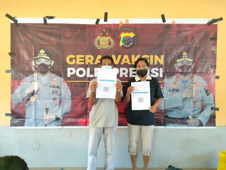 Polres Sikka Gelar Gerai Vaksin Polri Presisi Dosis I dan Dosis II Di Kantor Camat Alok