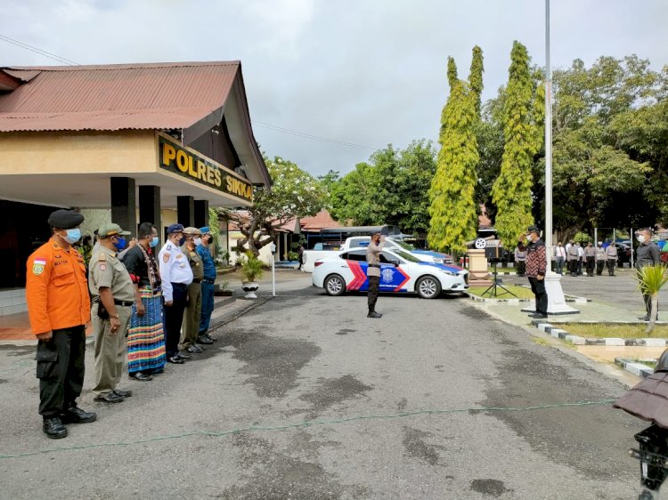 Menyongsong Nataru, Polres Sikka Laksanakan Apel Gelar Pasukan Operasi Lilin Ranakah 2021